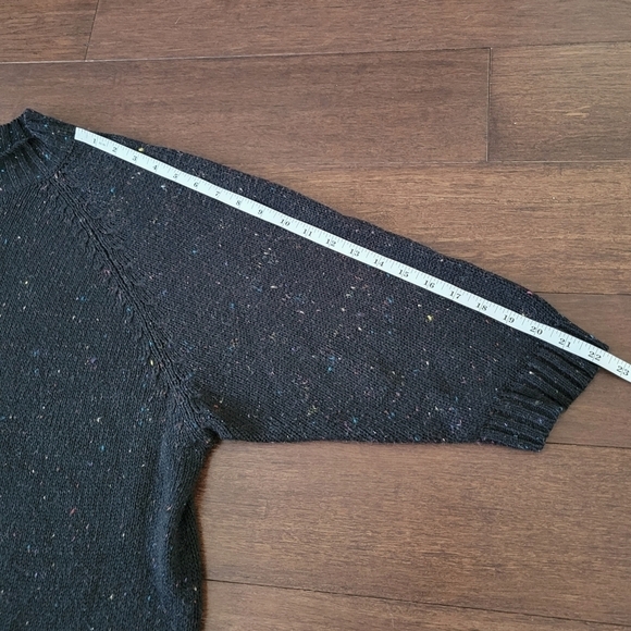 Vtg Venezia Black Confetti High Neck Knit Pullover Oversized Sweater- One Size - Picture 5 of 7